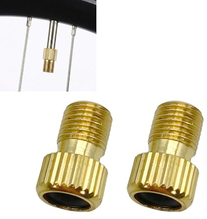 2 PCS Presta to Schrader Valve Adapters, Bicycle Pump Valve Converter, Bike Tyre Valve Adapter for Standard Air Pumps, Air Compressors and Inflators