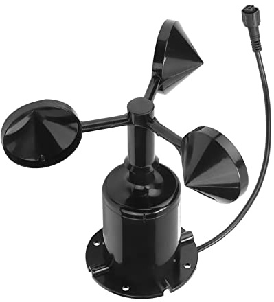 Dioche Anemometro con Sensore di velocità del con Uscita a Impulsi da 0-70 M/s a 3 Tazze - Anemometro Ad Alta Precisione per Serre, Stazioni Meteorologiche e Monitoraggio Ambientale