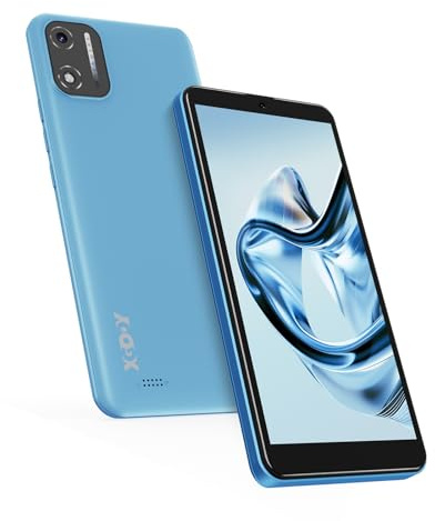 Xgody Androïde téléphone, 5,5 Smartphone Pas Cher 2 Go + 16 Go 128 Go Extensible Octa-Core Android 14 téléphone Portable, Appareil Photo 8MP + 5MP, Batterie 2500mAh, Double SIM, Face ID 4G-Bleu