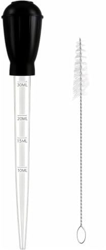 Turkey Baster, Basting Syringe for Cooking, Kitchen Gadgets for Roasting Meats and Liquid Transfer, Includes Two Basters and Two Brushes