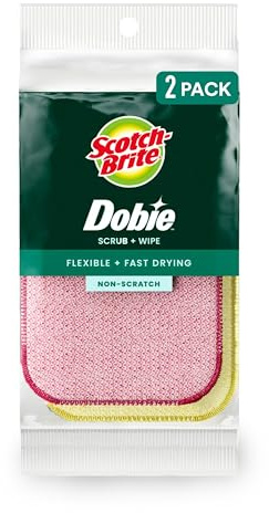 Scotch-Brite Dobie Scrub & Wipe Cloth, 5.9 in. x 3.9 in., 2/Pack