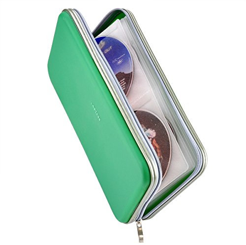 Wismart Blu-ray-Mediatasche für CDs, DVDs, 72 Kapazität, robust, Grün