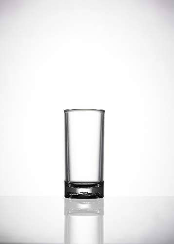 BBP Virtually Unbreakable Polycarbonate Shot Glass Elite Premium 50ml Straight Shot Pack of 12