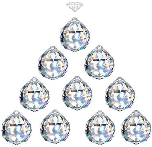 MerryNine Transparente Kristallkugel Prisma Sonnenfänger Regenbogen-Anhänger, hängende Kristalle Prismen für Fenster, für Feng Shui, als Geschenk 1.6/40mm 10Pack farblos | Regenbogen-Anhänger-Hersteller, Kristallperlen, für Feng Shui, Heimdekoration, Innenfenster, Geschenk, DIY, 10 Stück