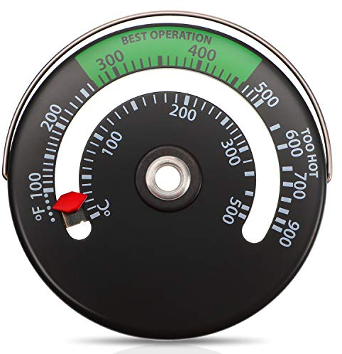 Magnetic Wood Stove Thermometer Oven Temperature Thermometer for Wood Burning Gas Stoves Chimney Pipe Avoiding Destroyed by Overheat