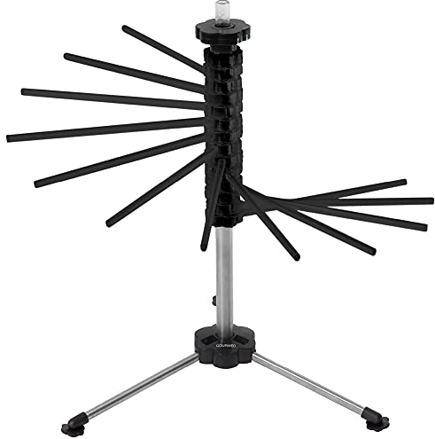 PAGILO de GOURMEO Secador de Pasta para Pasta de hasta 2 kg, 14 peldaños Extensibles, Varilla de Transporte integrada, Plegable - secador de Espagueti, secador de Pasta