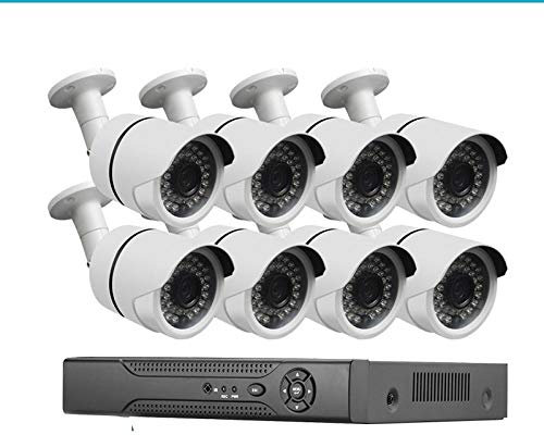 Caméras Dômes Caméra De Sécurité Kit De Caméra De Surveillance IP CCTV Poe 8Ch 1080P, P2P Onvif/Nvr-Disque Dur 1080P + 1 to