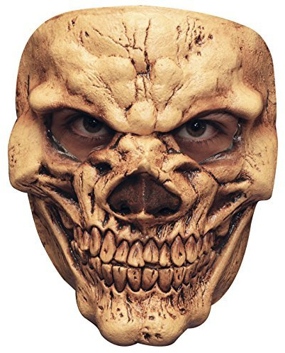 Lachender Totenkopf Maske des Grauens aus Latex - Erwachsenen Grusel Skelett Kostüm Maske - ideal für Halloween, Karneval, Motto- & Grusel-Party