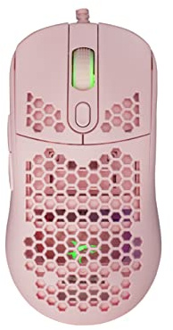 White Shark, Galahad White, Gaming-Maus mit USB-Kabel, Optische Maus für PC-Gaming mit LED unter Mausaktivierungstaste, 6 Programmierbare Tasten, Kompatibel mit Windows und MacOS, Pink