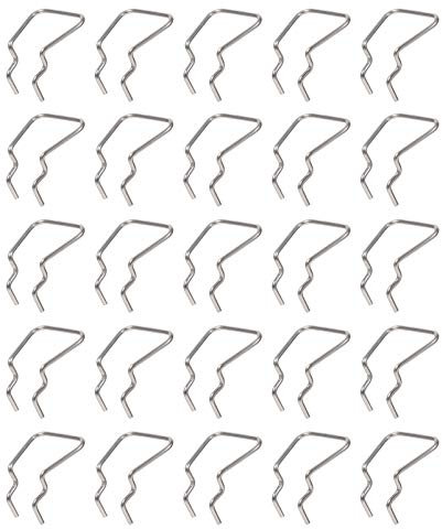 TEHAUX 25pcs Tool Peg Board Hardware Tool Display Stand Stainless Steel Single Hooks Display Rack Hooks Garage Workbench Organiser