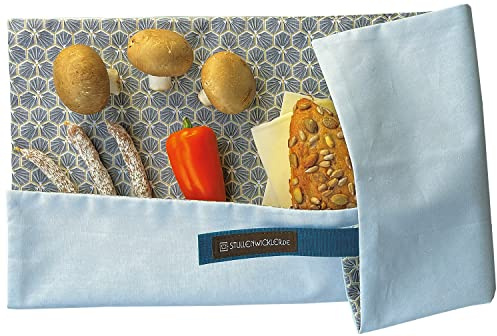 Blausause – Stullenwickler – Wiederverwendbares Snacktuch, Brottuch, Brötchentuch, Sandwichtuch für Wandern, Büro und Schule statt Brotdose