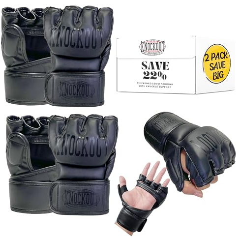Boxing Gloves 2 Pack Best UFC MMA Gloves for Boxing, Grappling, Kickboxing, Kids MMA Gloves with Ultimate Thick Padding Protection for Training & Competition
