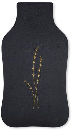 BOUILLOTTE - Perles de silice - Sans eau - Housse motif blé - 100% polyester - À chauffer au micro-ondes - Accessoire de bien-être - 1 unité