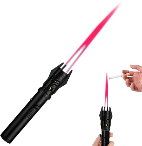 Jetflamme Nachfüllbares Sturmfeuerzeug: Nizirioo Winddichtes Gasfeuerzeug, Jet Lang Stab für Kamin, Grill, Feuerwerk (Verkauft Ohne Gas)