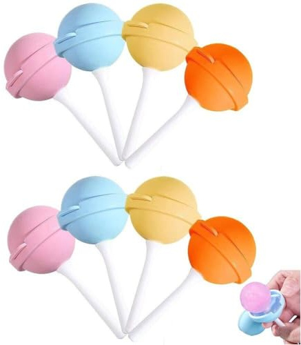 Muteitt Moule À Glace en Silicone, 8 Pièces en Forme De Sucette, Moule en Silicone pour Crème Glacée, Moule À Glace, Moule À Glace Mignon, Machine À Boules De Glace DIY