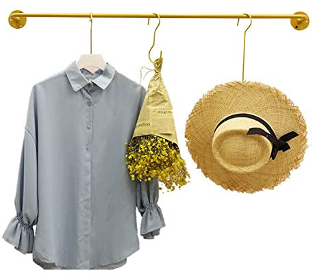 Generisch Kleiderständer Wandgarderobe aus Metall in Gold Kleiderständer-Organizer Mehrzweck-Kleiderstange für den Schlafzimmer-Einzelhandel (Größe: 60 cm)