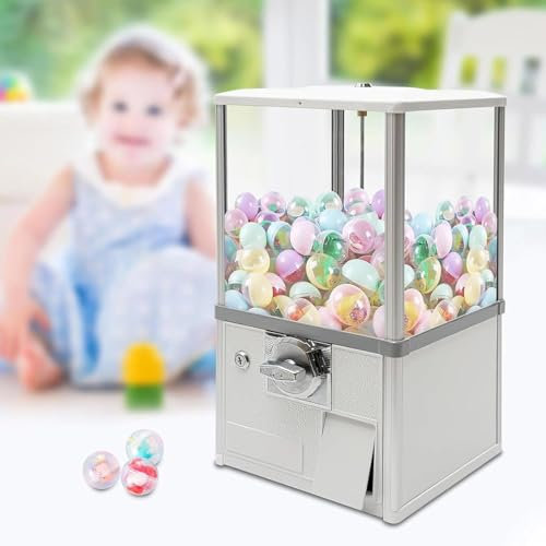 WANGYYDS Máquina Gashapon, Dispensador Automático De Premios, Dispensador De Caramelos Abs, Dispensador De Cápsulas Redondas Hinchables para 4,5-5,5 Cm,White