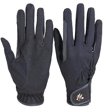 Harrison Howard Women Horse Riding Gloves Comfortable Grip for Gardening, Running Lightweight Equestrian Riding Gloves Black S