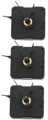 OSALADI 3 Sets Leises Kleines Wanduhrwerk Uhrzahlen Set Quarzuhr Langes Uhrwerk DIY Uhr Reparatur Set Nicht Tickendes Uhr Set Wanduhren Uhrwerk Langer Schaft Schwarzer Kunststoff