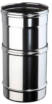 ALLINOX Tubo Telescopico Allungabile In Acciaio INOX Modulo Con Altezza Variabile 250/400 mm Per Canna Fumaria Camino o Stufa Uscita Fumo MADE IN ITALY (DN 100)