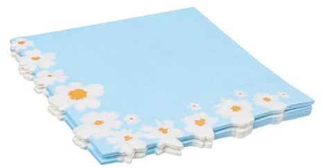Daisy Floral Napkin Paper Pack of 20, Blue Napkin Disposable Spring Napkins Party Paper Serviettes Floral Napkins for Afternoon Tea, Easter, Baby Shower, Wedding