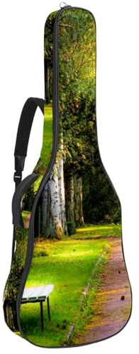 Eslifey Tasche für Akustikgitarre, Feuerverbrennung, mit Fußball, verstellbarer Schultergurt, Gitarrenkoffer, Gigbag 101,6 cm, 104,7 cm, 106,7 cm, Mehrfarbig 4, 42.9x16.9x4.7 in, Taschen-Organizer