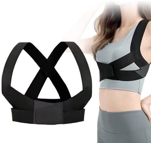 MaNeaz M Negro Corrector Postura Espalda Corrector De Postura Espalda Mujer Transpirable Y Ajustable Corrector De Espalda Y Hombro Para Soporte De La Clavícula Aliviar El Dolor De Cuello