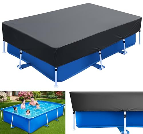 87x59 Rectangular Pool Cover Drawstring 7 ft with 7 x 4 Above Ground Pool 86 x 59 Solar Frame Rectangle Pool Cover Protector 87x60 Winter Pool Cover for Cold and UV Resistant, Dustproof