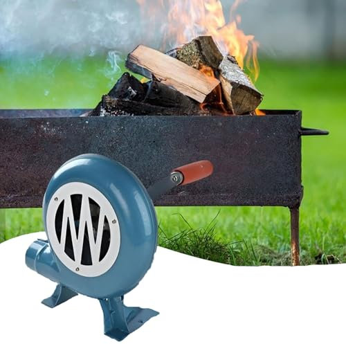 BBQ-tillbehör, utomhus grillfläkt luftblåsare, tung manuell smörjblåsare, järnkugghjul popcorn fläkt manuell fläkt, bärbar matlagning manuell vev