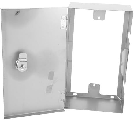 HOLIDYOYO Lockable Stainless Steel Socket Cover Heavy Duty Outlet Protector for Indoor Outdoor Use Stylish Electrical Outlet Box for Double Sockets and Plugs