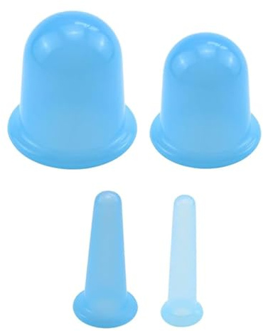 Ventosas para cara de silicona, 4 Piezas, ventosas de silicona para cara y cuerpo, Ventosas De Masaje, Masajeventosas con fuerte absorción, Facial Espalda Salud Mejora la Circulación