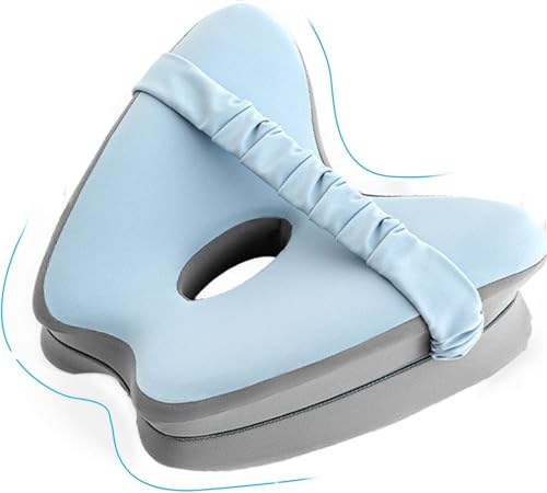 Cozary Almohada Piernas Dormir,Cojín De Rodilla Ortopédica Para Aliviar Dolor De Espalda/Cadera/Articulaciones Y Ciática,Cojin Piernas Dormir,Funda De Almohada De Cool Feeling(27*25*13cm,Azul Claro)