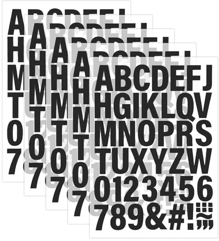 210 Pack 2 Inch Black Iron On Letters, 5 Sheets Heat Transfer Vinyl Letters and Numbers, A-Z and 0-9 for Clothes, T Shirts, Sport Jerseys, Team Names and DIY Clothing Personalisation