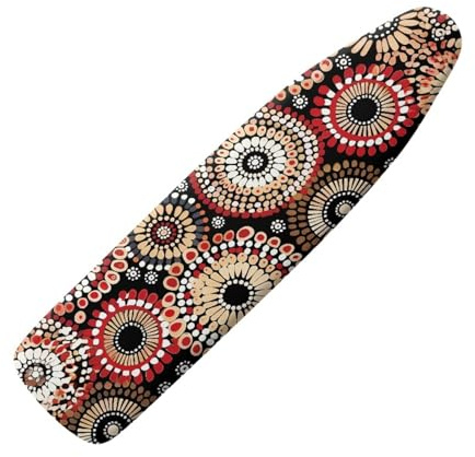 Bügelbrettbezug Schwarz Braun Mandala Bügelbrettbezug 120x40 Elastisch Bezug Bügelbrett Für Schnelles Bügeln Bügeltischbezug mit Dick Polsterung Ironing Board Cover Hitzeresistent Bügelbrettbezüge
