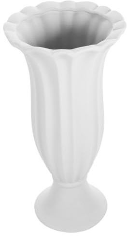 ROMISBABA Vaso per Cimitero in Ceramica Colonna Romana Decorazione Commemorativa Stabile per Fiori Artificiali Elegante Porta Fiori per Tomba Esterno Supporto Classico per Composizioni