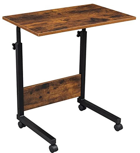 Rolling & Height Adjustable P2 15MM Chipboard & Steel Side Table with Baffle
