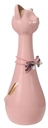 SOIMISS Urne Funéraire pour Chat en Céramique 550 ML Rose Oreilles Dorées Petite Boîte Commémorative Étanche pour Cendres de Chat Souvenir Décoratif pour Animaux de Compagnie
