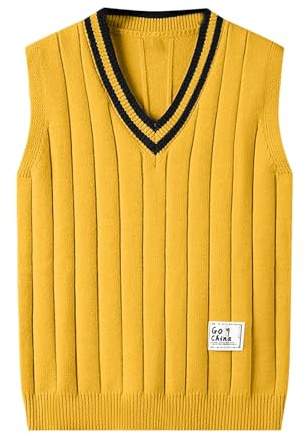 Maglione senza maniche da uomo di grandi dimensioni- Maglione scollo a V Maglia Casual Slim Chic Streetwear Gilet Confortevole Versatile Temperamento Felpa Classica Morbido Basic Maglione Festa 2026