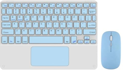 Buerjia Kit Combiné Clavier Bluetooth et Souris sans à Pavé Tactile de 10 Pouces pour Téléphones Mobiles et Tablettes, Installation Facile