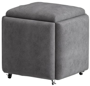 Seating Cube - Taburete de sofá móvil, silla apilable con asiento acolchado y ruedas giratorias para uso en sala de estar