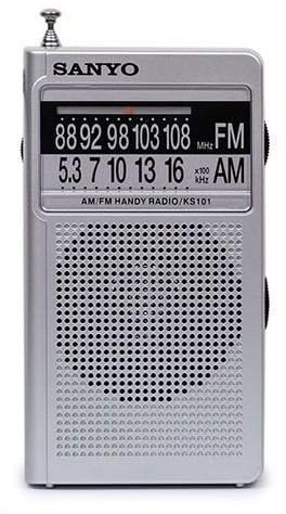 Radio SANYO KS101P Transistor Am/FM Plata. Dial con Números Grandes.