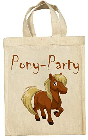clothinx Lustige Kindergeburtstag Pferde Mitgebsel Taschen im Set mit Geburtstag Motto Pferde und Ponys 5er Pack