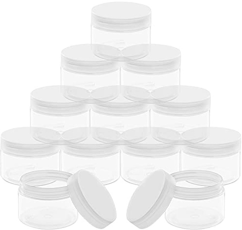 Belle Vous Leere Kosmetik Behälter Transparent (12Stk) – Kosmetik Tiegel Döschen 150ml – Kunststoffdose mit Deckel Rund für Makeup, Creme Dosen, Nageldesign, Puderdose Leer – Auslaufsicher & Luftdicht