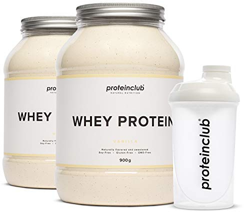 proteinclub For Proteinlovers-Bundle - 2 x Natural Whey Protein ohne Zusatzstoffe - Made in Germany - 900g mit Shaker (Vanille)