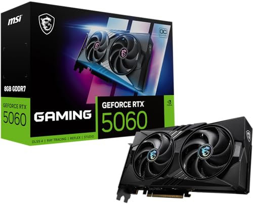 MSI NVIDIA GeForce RTX 5060 8G Gaming OC Carte Graphique Gaming GDDR7 128 Bits, Fréquence Boost jusqu'à 2625 MHz, PCIe Gen 5, DLSS 4, DP 2.1 x 3, HDMI 2.1 x 1, ATX
