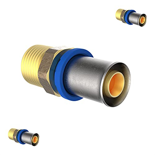 KIRCHHOFF | MSVR Rohr | 3er Set | Pressfitting 20 mm x 3/4 | Aluverbundrohr | für Heizung | Fußbodenheizung | DVGW zertifiziert | Trinkwasser geeignet | Made in Europe | 3 Stück