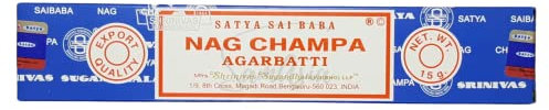 Satya Nag Champa Agarbatti Incense Sticks | x1 pack | comes with SAMASIA bookmark | Incense can be used for Aromatherapy, Spa, Yoga, Weddings, Meditation, Healing, Positivity and Relaxation