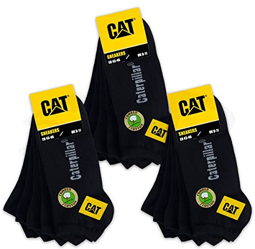 CAT Caterpillar 15 par sneakers sneakers strumpor arbetssakers strumpor strumpor strumpor i storlek 39–50, 15 par svarta, 47-50 EU