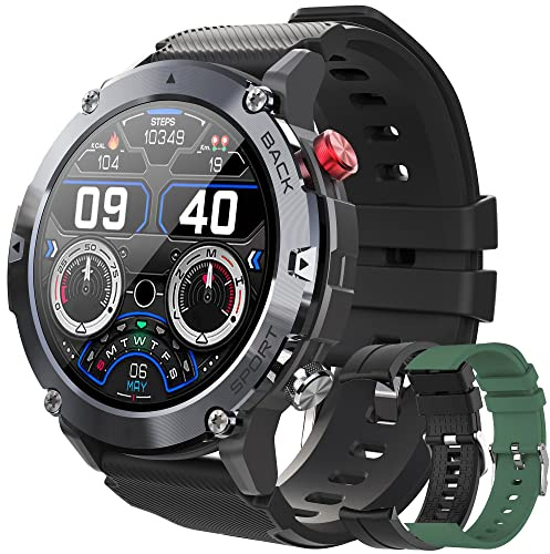Smartwatch Uomo, 1,32'' Orologio da Polso Fitness Tracker con Chiamate Bluetooth IP68 Impermeabile Cardiofrequenzimetro Contapassi Sportivo Activity Tracker Smart Watch per Android IOS