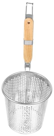 DOITOOL Siebkorb Aus Holzgriff Nudelsieb Teigtaschensieb Küchensieb Für Pasta Knödel Und Nudeln Schnell Abtropfen Leicht Zu Reinigen